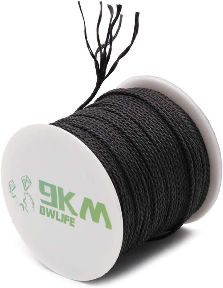 9KM DWLIFE Black Braided Kevlar String 50lb1800lbs Fishing Assist Line
