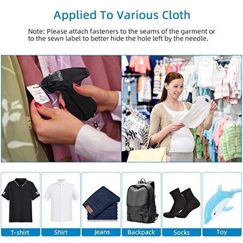 Standard Price Tagging Gun, 2000Pcs 2'' Attachment & 6 Needles for Clothing Clothes Label Tag Gun, Family Yard Sale Comfort Grip Tagging Gun Set with Organizer Bag