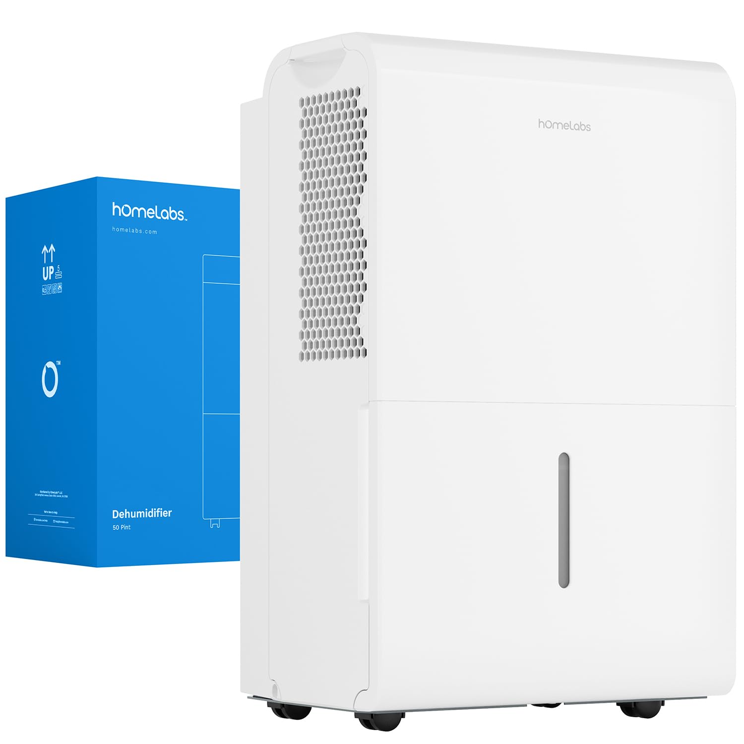 Photo 1 of hOmeLabs 50 Pint Wi-Fi Dehumidifier for up to 7,000 Sq Ft Rooms (MAX 120 Pint at 95°F, 90% RH) – Powerful Humidity Control for Large Rooms and Basements