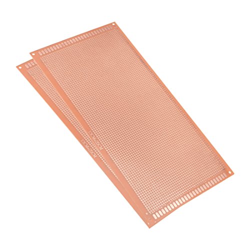 uxcell 13x25cm Single Sided Universal Paper Printed Circuit Board Thickness 1.6mm for DIY Soldering Brown 2pcs