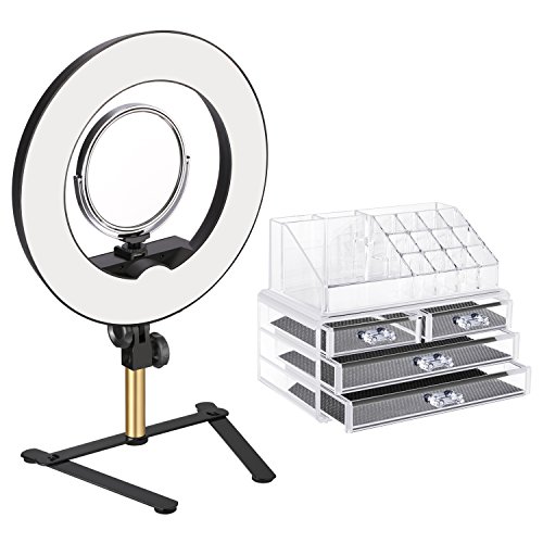 Neewer tabletop ring light makeup kit: 14-inch outer di…