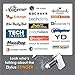 Stinger USB Emergency Escape Tool: Life-Saving Rescue Car Charger, Spring Loaded Window Breaker, Seat belt Cutter, Dual USB Ports Max. 2.4A (1x Black and 1x White Stinger)