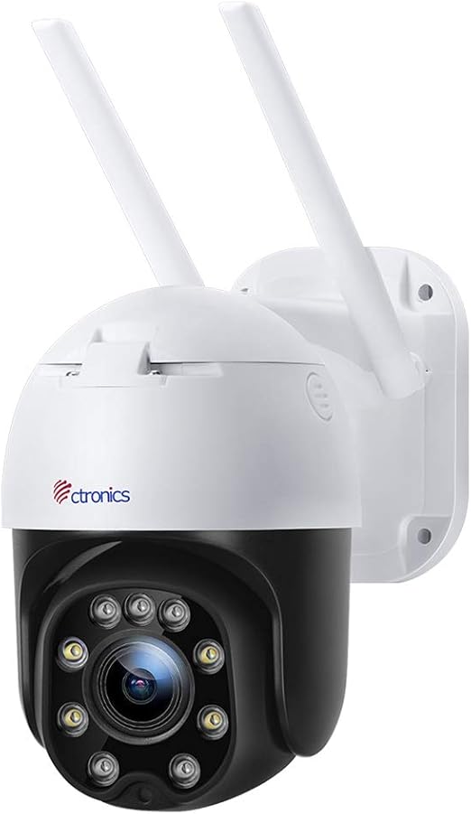 PTZ Caméra de Surveillance WiFi Extérieure Ctronics Caméra IP 1080P