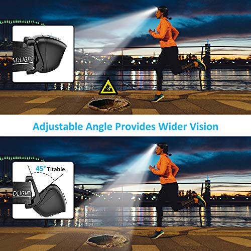 Headlamp, Bovon Ultra Bright Rechargeable LED Head Lamp - 160 Lumen, Motion Sensor, Waterproof IPX6, 4 Lighting Modes, Adjustable Angle & Strap Headlight Flashlight for Running Camping Hiking Hunting