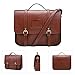 ECOSUSI Women Briefcase Vintage Crossbody Messenger Bag PU Leather Satchel Purse, Coffee