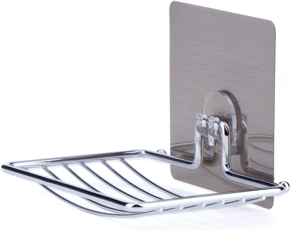 LAUNGDA Soap Dish Adhesive Soap Holder,Soap Dish Holder,Chrome Soap Holder