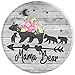 Mama Bear three cubs Pink Floral Flowers Mom mother Grey PopSockets Adhesive PopGrip