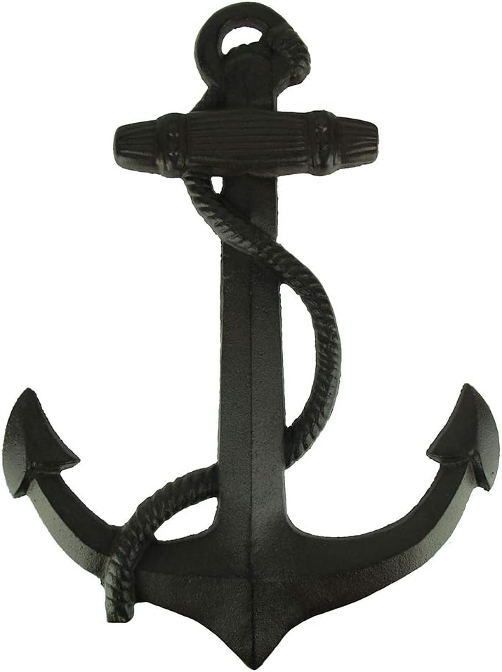 Moby Dick Specialties Rust Brown Cast Iron Ship Anchor Wall Hanging