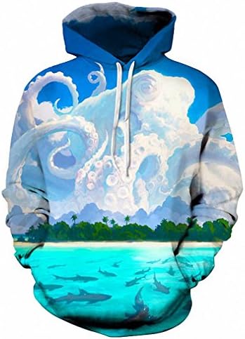 Solpai Unisex 3D Digital Printed Hoodies Pullover Hooded Sweatshirts Color Blocks Harajuku 6XL
