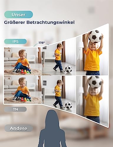 GHB Baby Monitor with Camera 5 Inch 720P HD Display with up to 168 Hours Battery Life in VOX Sleep Mode Split Screen Display Night Vision 4X Zoom Swivelling