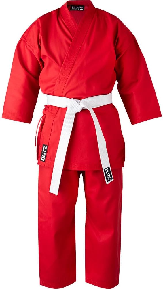 Blitz Red Student Karate Gi 0/130cm Poly Cotton Belt Included