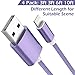 KidKer 4 Pack Lightning iPhone Charger Cables 3ft 3ft 6ft 10ft USB Chagring Certified Nylon Braided Cord Short for iPhone 7 Plus 6S 6 5 5S 5C SE iPad Pro Air Mini 2 3 4 iPod Touch (Purple ( 4 Pack ))