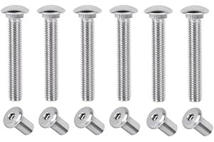 KISHYA 6 Pcs Trailer Hasp Bolt Kit for Trailer Cam Action Hasp, Trailer Hasp Bolt Kit, 2 in Stainless Steel Trailer Hasp Bolt for Cam Bar Lock