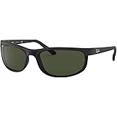 Ray-Ban RB2027 Predator 2 Sunglasses Matte Black w/Crystal Green (W1847) 2027 W1847 62mm Authentic, 62 mm