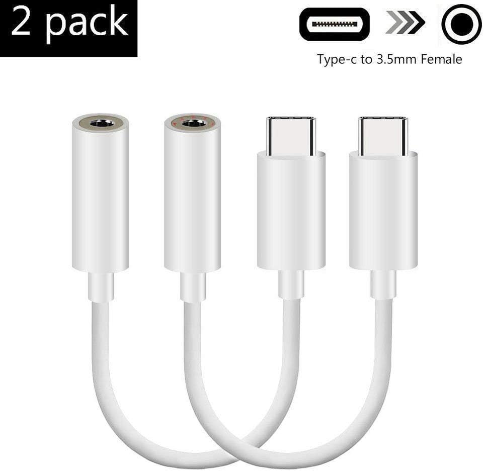 Zedari Type C to 3.5mm Headphone Audio Jack Adapter Connector for Motorola Moto Z Force, LeEco Le S3/2S/2 Pro, New Macbook and More (white)