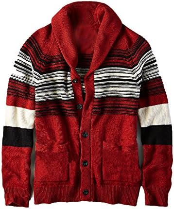 Sweet Dreams Home 100% Baby Alpaca Shawl Collar Cardigan, Red, Handmade, XL