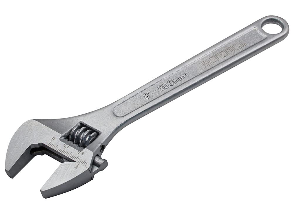 Faithfull FAIAS200MC Adjustable Chrome Spanner 200mm (8in) - 25mm Jaw Capacity
