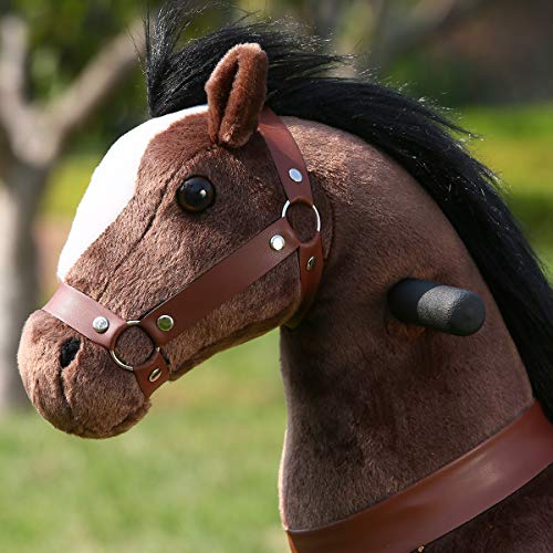 Gidygo Kids Riding on Toy Walking Rocking Horse Plush Animal Brown Pony for Children for 3-6 Years Old - Thumbnail 4