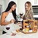Bamboo Wine and Cheese Display Board with Wine Caddy, Holds 2 Wine Bottles and Glasses - Wooden Charcuterie Serving Platter Set - Portable Appetizer Boards for Picnics, Outdoors, Parties