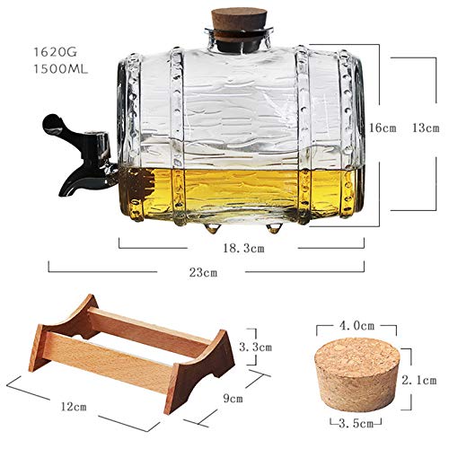 ALXDR-Glass-Drinks-Dispenser-with-Tap-and-Wooden-Stand-1500ML-Small-Capacity-Beer-Tank-Home-Gifts-Souvenirs