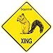 KC Creations Squirrel Xing Caution Crossing Sign Wildlife Gift
