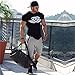 EU Men's Workout Muscle Shirts Fitness Gym Bodybuilding Short Sleeve Tees Black White Large