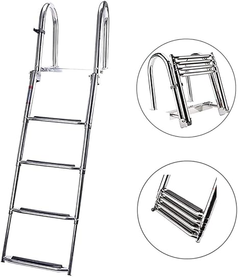 4 Steps Marine Pontoon Boat Ladder Stainless Steel Heavy Duty Folding Telescoping Ladder For Yacht Dock Swimming Pool Amazon Co Uk Kitchen Home