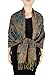 Peach Couture Elegant Double Layer Reversible Paisley Pashmina Shawl Wrap Scarf Green Gold
