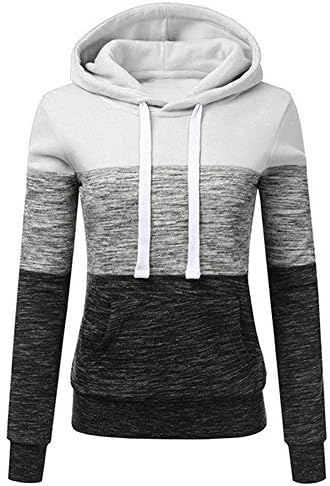 Oksale Fashion Womens Casual Hoodies Sweatshirt Patchwork Ladies Hooded Blouse Pullover