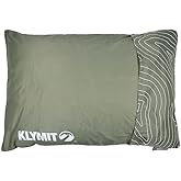 Klymit Drift Camping Pillow, Shredded Memory Foam Travel Pillow with Reversible Cover for Outdoor Use, Green, Large