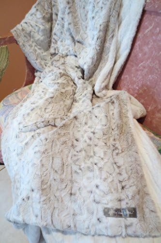 KVH by Kelly Van Halen Lynx/ivory Mink Faux Fur Reversible Sofa Throw Blanket
