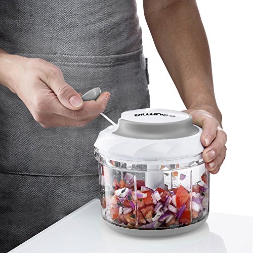 Gourmia GSC9285 Swift Chopper Pull String Manual Food Processor With 2 Attachment Blades