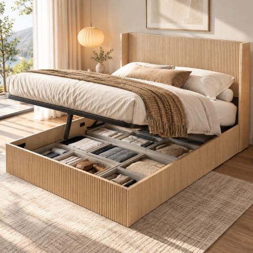 KEIKI Queen Lift Up Storage Bed