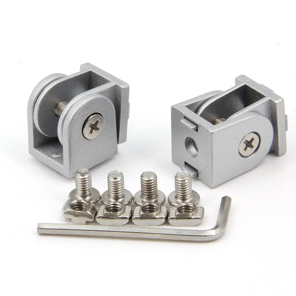 Befenybay 2PCS Extruded Aluminum Profile Pivot Universal Angle Joint for 6mm Slot Aluminum Extrusion Profile 2020 Series (Universal Angle Joint)