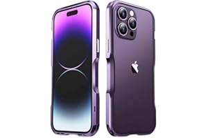 HENGHUI Aluminum Bumpers Compatible with iPhone 14 Pro Max Bumper Case with Strap Hole Metal Frame Bumper Cover Shock Absorbent Slim Cool Design (Purple)