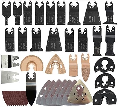 HAOLI Oscillating Tool Saw Blades Accessories Fit for Multimaster Power Tools as Fein,Bosch,Makita,Dremel and more ,with Carbide Blades (HLK228-1(228PCS))