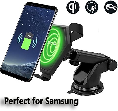 Fast Wireless Car Charger, Aekce Car Mount 2-In-1 Fast Charger for Samsung Galaxy S9,S9Plus,Note 8,S8,S8 Plus,S7,S7 Edge,S6 Edge Plus,Note5,Perfect Compatibility with Samsung Fast Charging