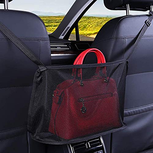 Car Mesh Organizer Handbag Holder-Car Mesh Organizer Between Seats Handbag Holder Front Seat Storage for Tissue Purse…