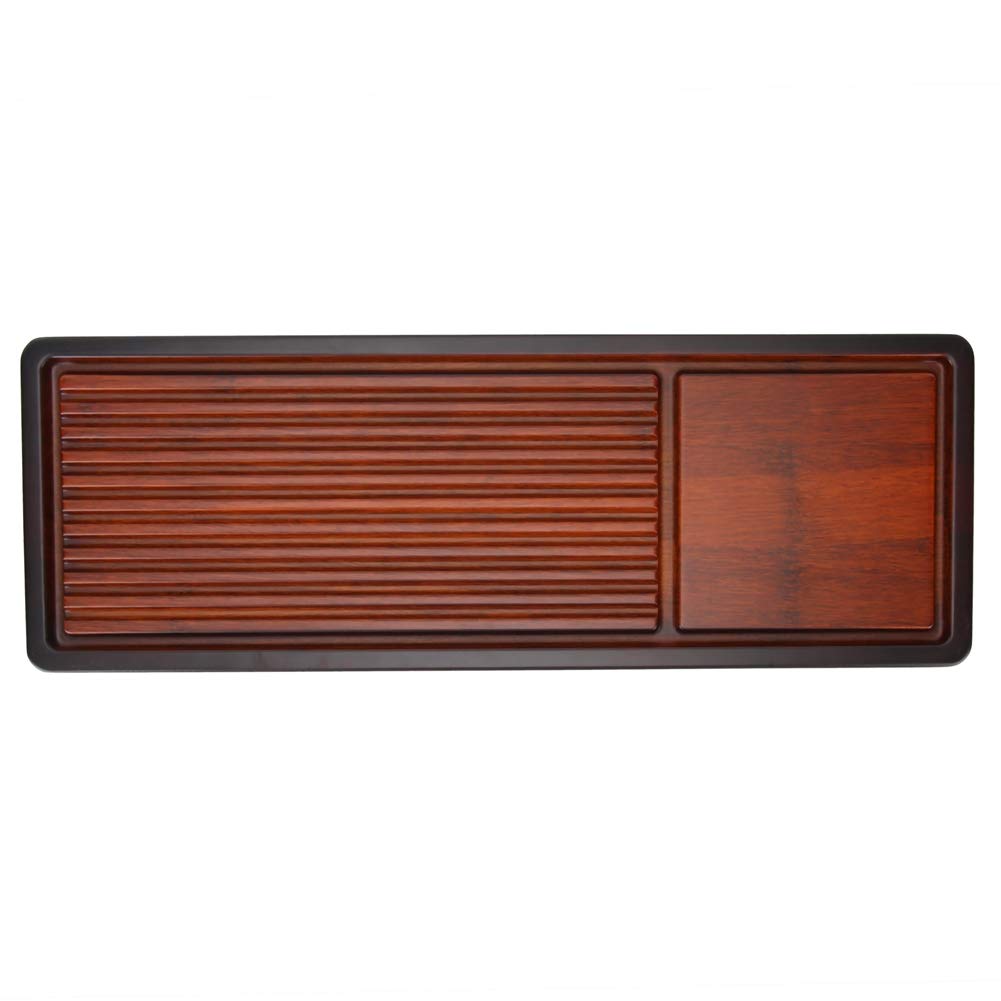 Photo 1 of Fdit Tea Tray, Chinese Kung Fu Tea Serving Tray with Drainage Design 15.6 x 5.5 inch Tea Table Set for Home Office Kitchen