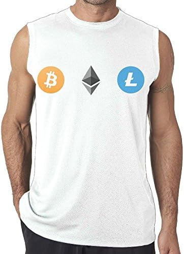 WAGH1NS Bitcoin Litecoin Ethereum Athletic Men's Tshirt Cotton Muscle Tank Top Shirt Sleeveless T-Shirt