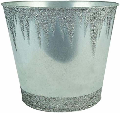 Frozen 7 in. dia. Holiday Tin Pot (Galvanized)
