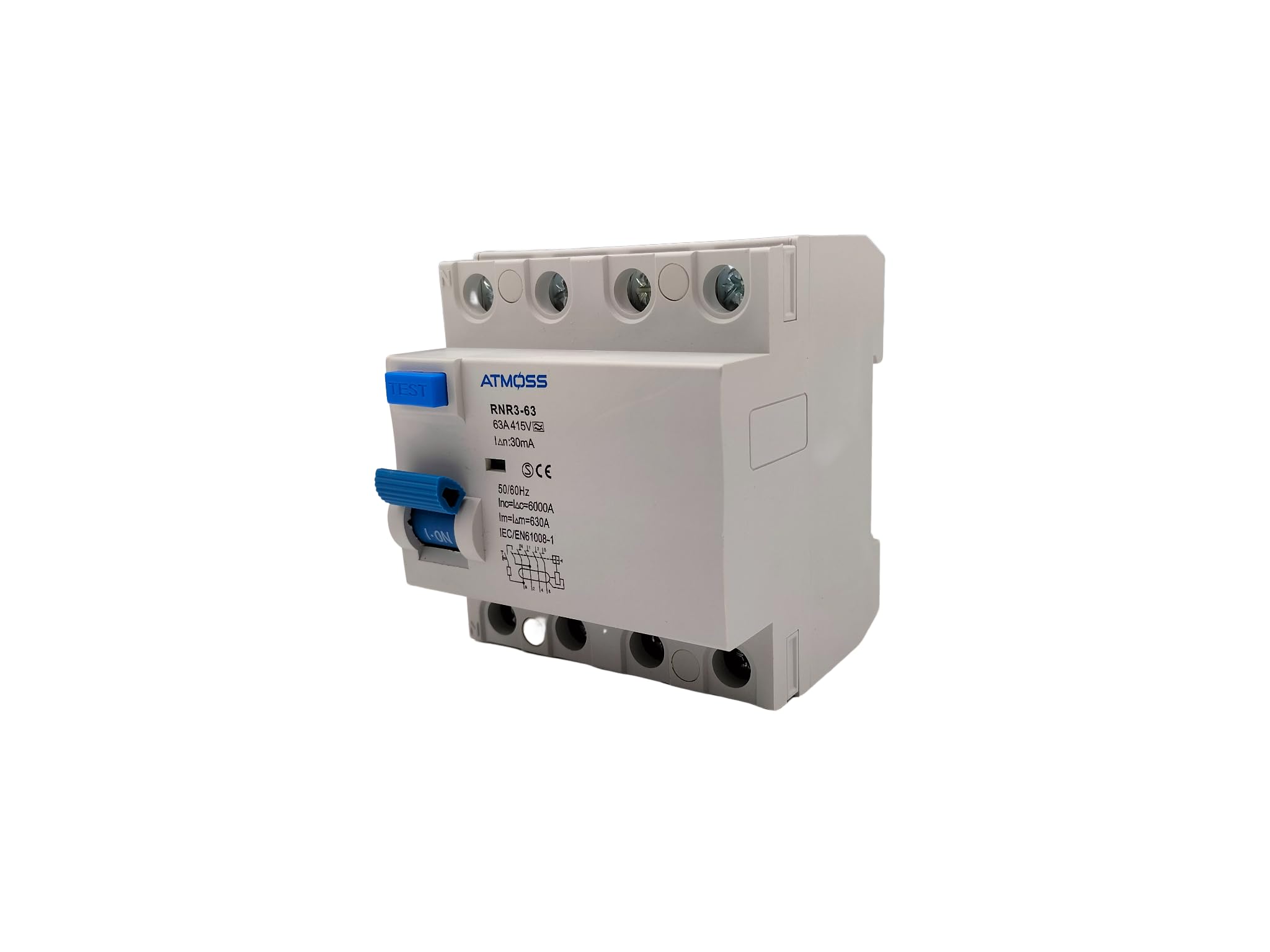 SI Superimmunized Differential Switch, 30mA, 4P, 63A, 6KA | Class A and 6kA | 30mA | CE Certified | 240/415V AC | RASMACOR