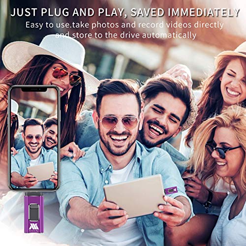 iOS Flash Drive for iPhone Photo Stick 256GB KEAINIKJ Memory Stick USB 3.0 Flash Drive Thumb Drive for iPhone iPad Android and Computers (purple-256gb) - Thumbnail 4