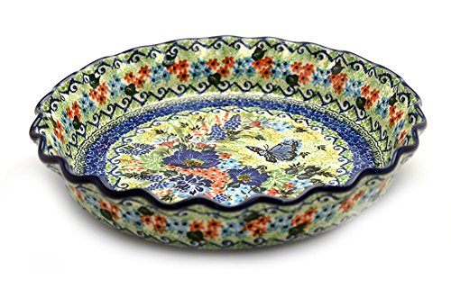Click Here to See More Images Polish Pottery Baker - Pie/Quiche - Fluted - Unikat Signature U4600