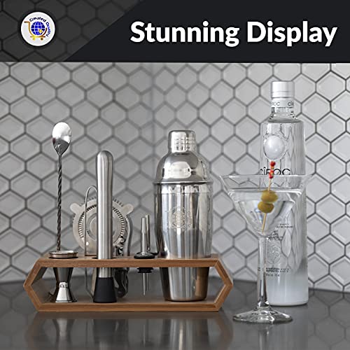 Cocktail Shaker Set Bartender Kit with Stand Bartending Tools