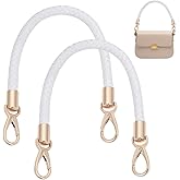 UNICRAFTALE 2 Pcs 4.29" PU Leather Braided Bag Strap with Alloy Swivel Clasps White Handbag Shoulder Bag Handle Strap Purse Replacement Accessories for DIY Underarm Bag Shoulder Bag