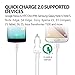 Quick Charge 2.0 Car Charger, iOrange-E 36W Dual Port USB Car Charger Adapter (2 New USB Cables Included) Car Accessories for Nexus 6, Galaxy S6 Edge, Xperia Z4, HTC One M9 and More , White