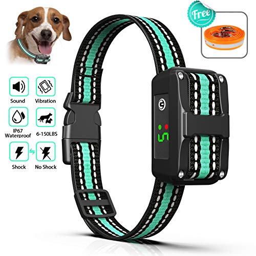 Jasain Bark Collar 2019 Upgrade Version Rechargeable Anti bark Collar-Waterproof Beep Vibration and No Harm Shock Smart Detection Module Bark Stopper for Small Medium Large Dog
