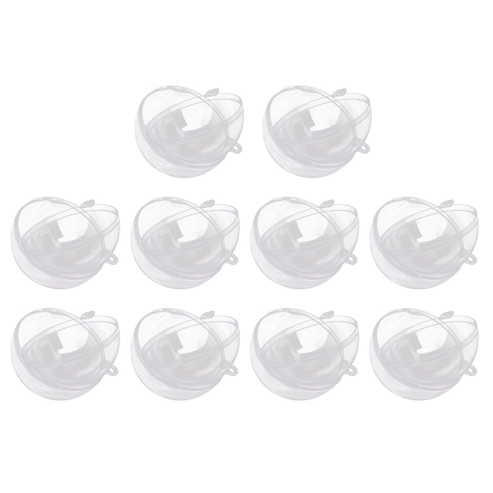 LIOOBO 10pcs Clear Fillable Baubles 8cm Clear Baubles for Crafting 8cm Fillable