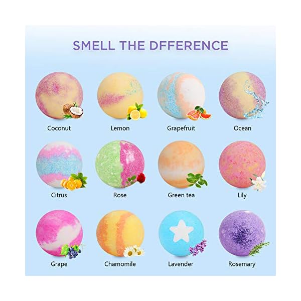efloral 12pcs Bath Bombs Gift Set Retro Wooden Box | 4.2oz Natural Fizzy Spa moisturizes dry skin | Mixed Color Large…